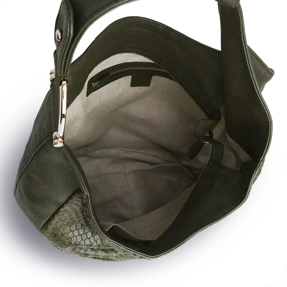 Gucci Bag Exotic Khaki Leather Python Greenwich S… - image 2